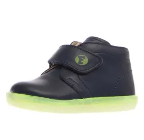 Falcotto Boy's and Girl's Conte Shoes, Navy/Giallo Fluo