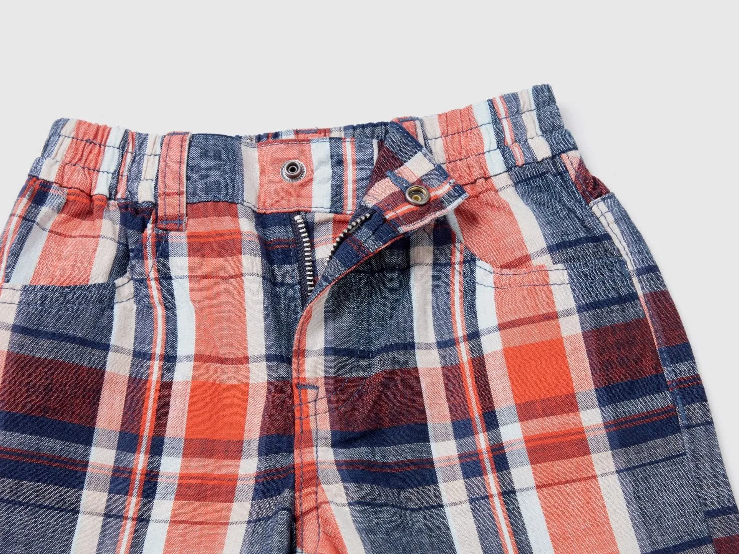 100% cotton checked bermudas