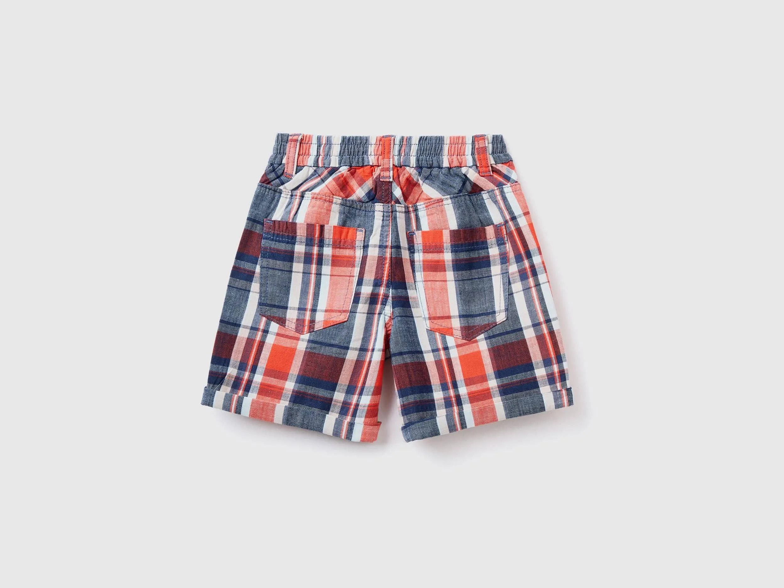 100% cotton checked bermudas