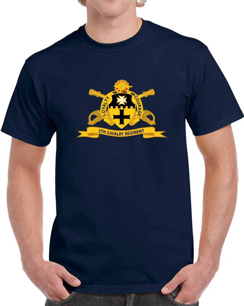 5th Cavalry Regiment W Br - Ribbon Classic T Shirt