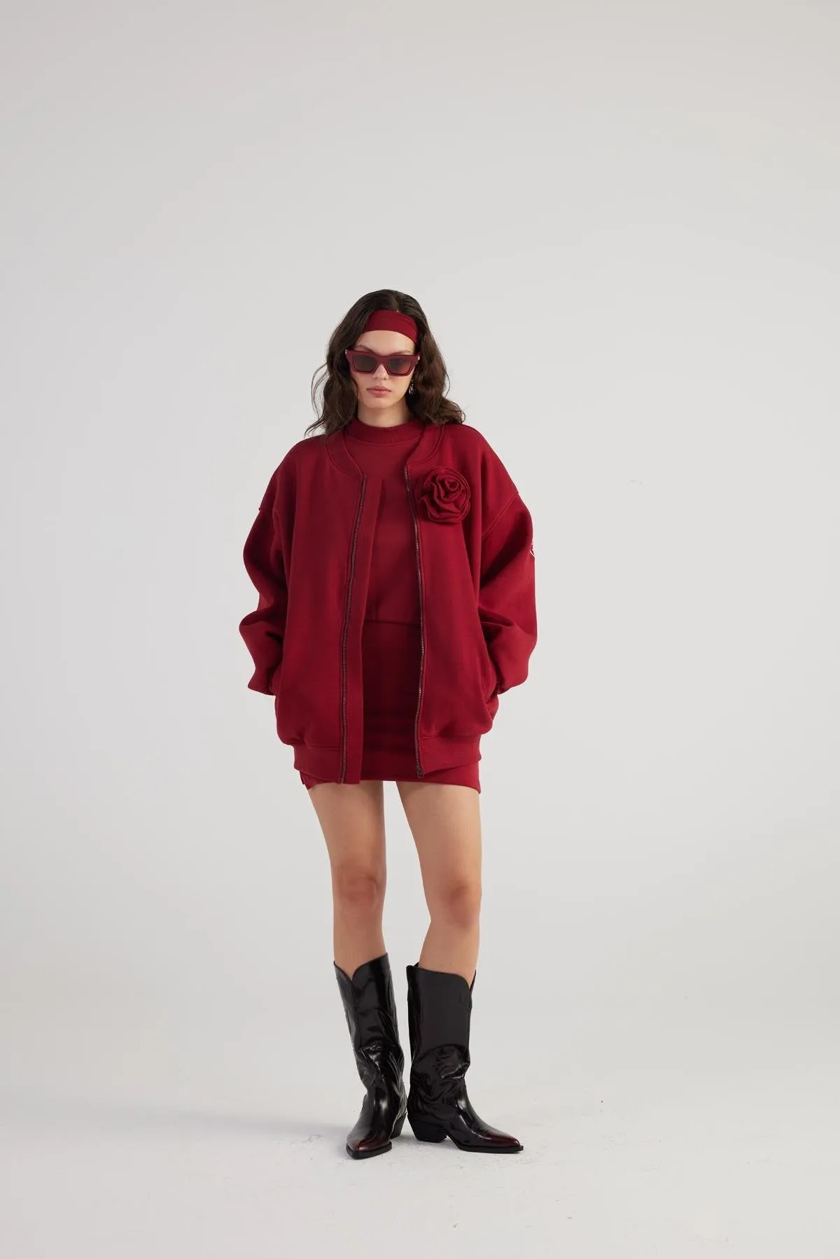 Alexa Bomber Jacket Burgundy