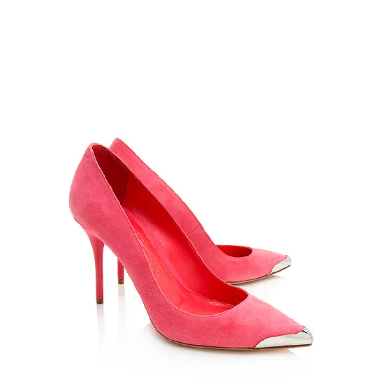 Alexander McQueen Suede Metal Toe Pumps - Size 8 / 38 (SHF-23101)