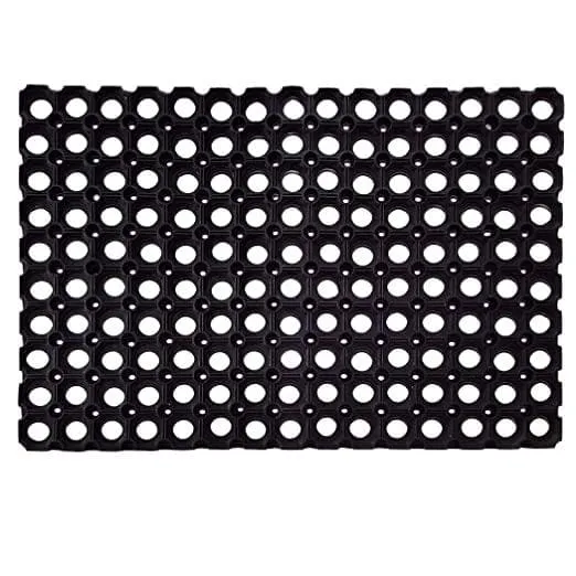 All purpose solid pattern rubber door mat (40 x 60cms, Black)