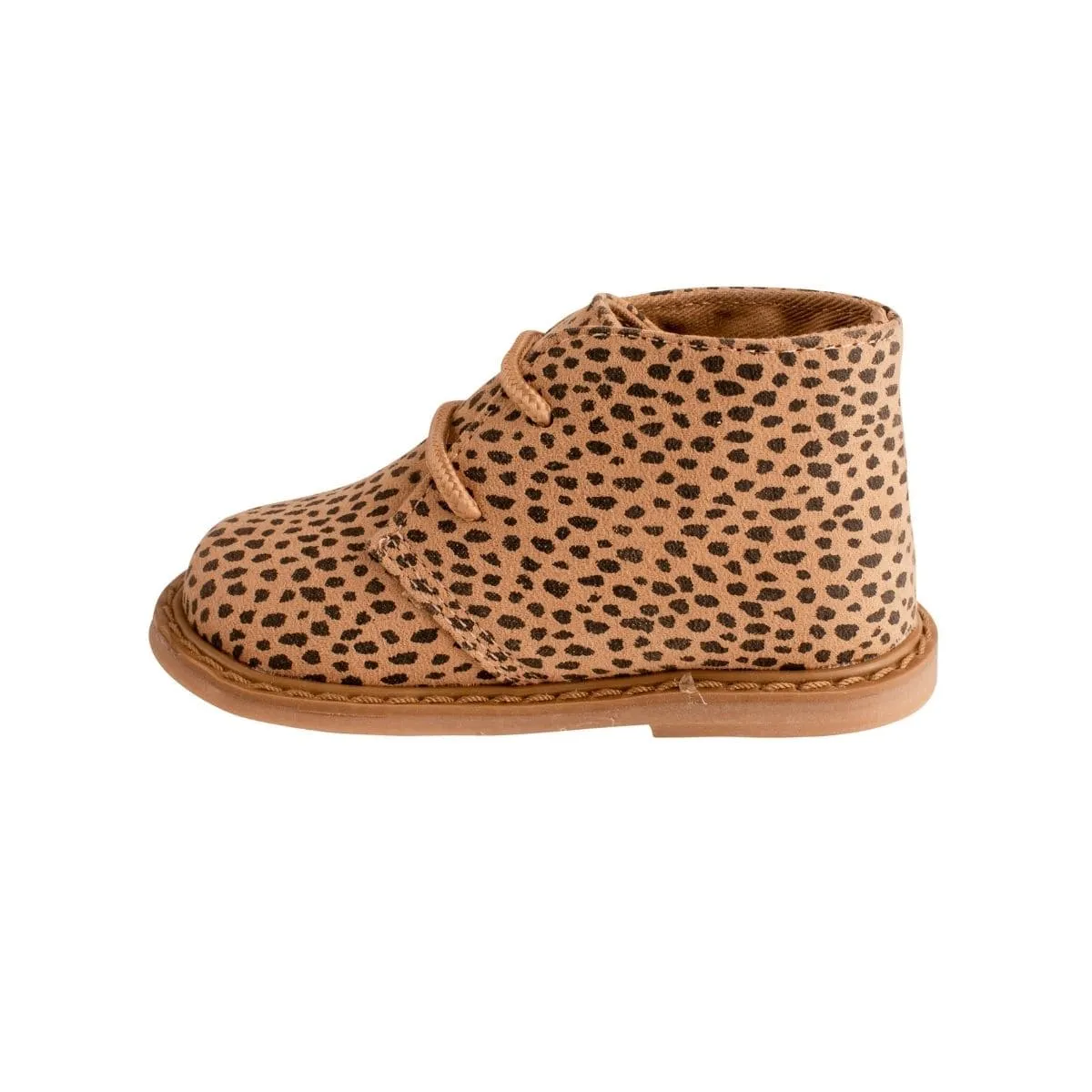 ANNALEE Cheetah Print Suede Cloth Chukka Booties