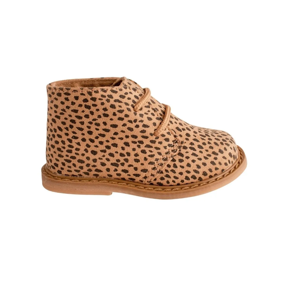 ANNALEE Cheetah Print Suede Cloth Chukka Booties