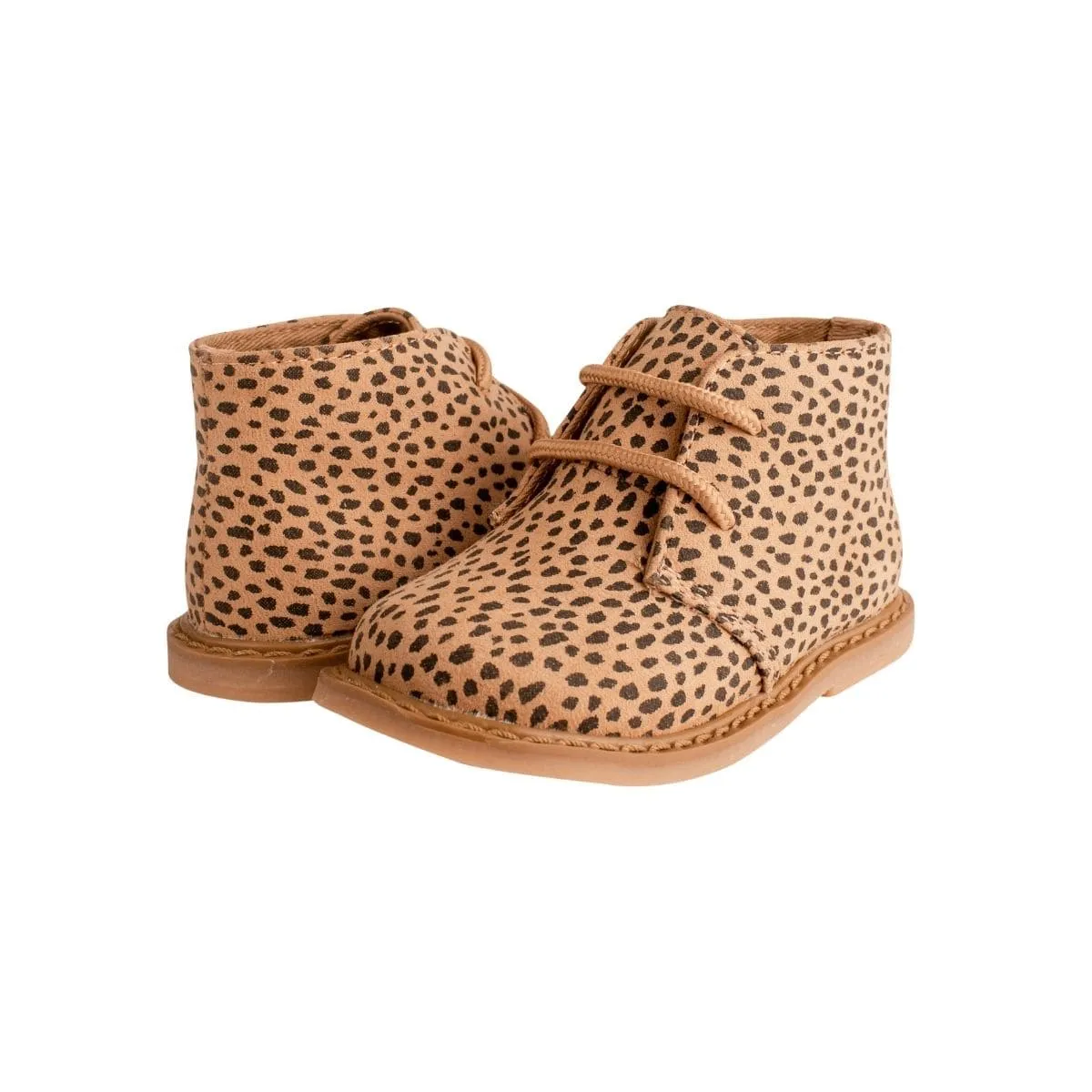 ANNALEE Cheetah Print Suede Cloth Chukka Booties