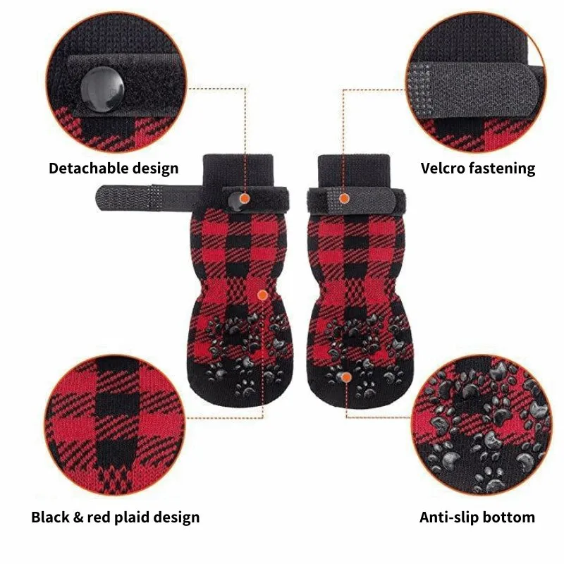 Anti-Skid Plaid Socks