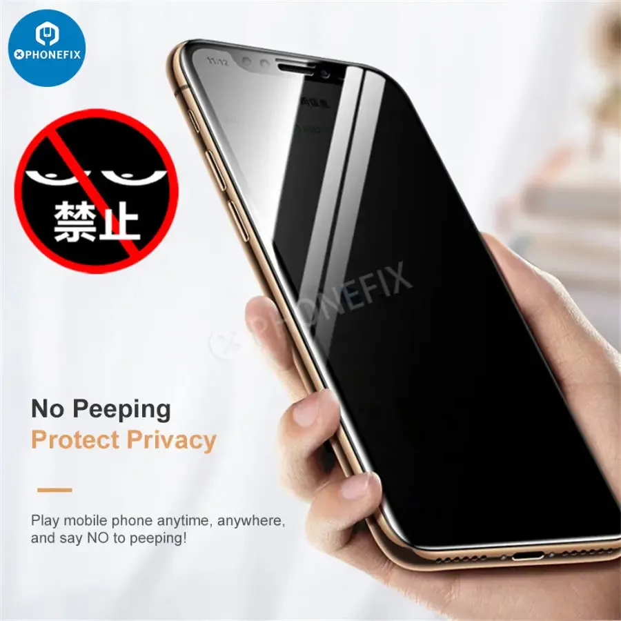 Anti Spy Tempered Glass Film for iPhone 12-15 Pro Max