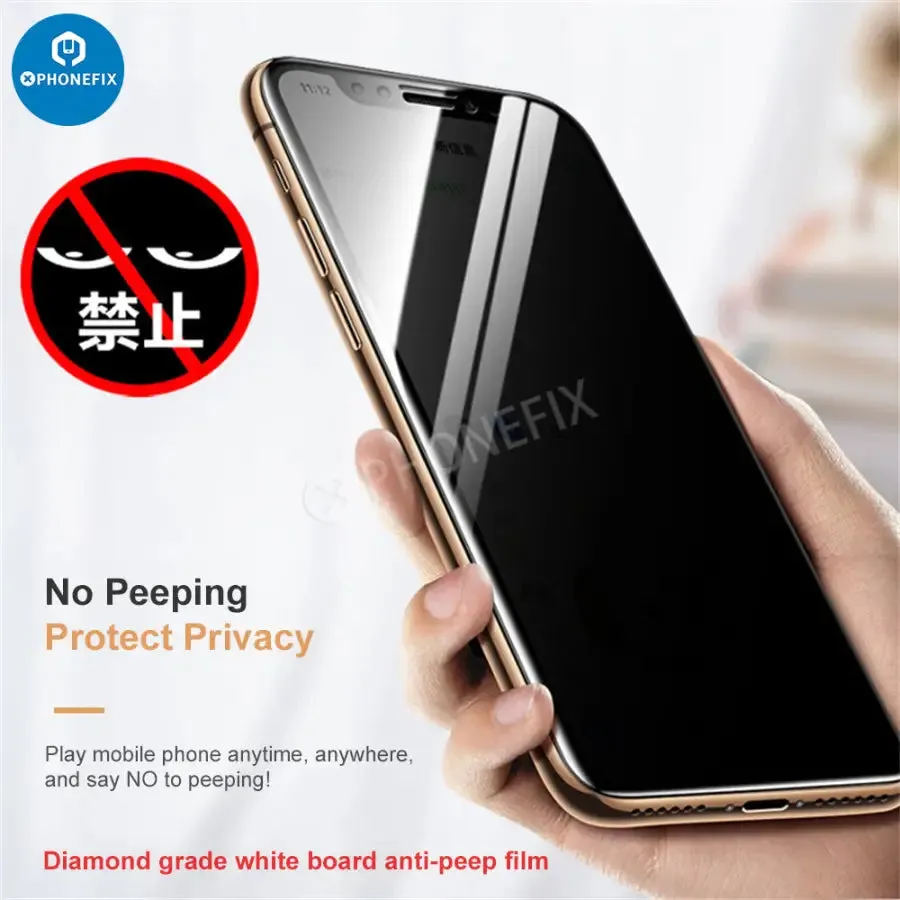 Anti Spy Tempered Glass Film for iPhone 12-15 Pro Max