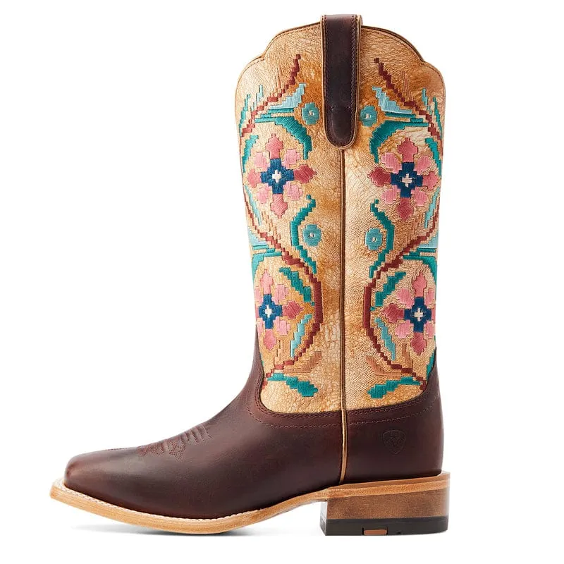 Ariat Women's Frontier Daniella Brazen Tan Square Toe Western Boots 10044542