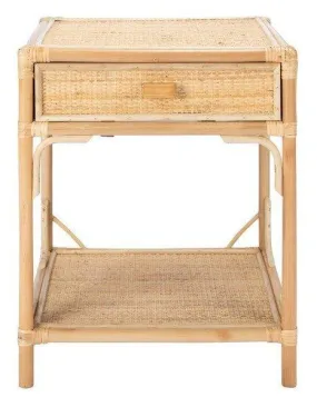 Bamboo & Rattan One Drawer Nightstand