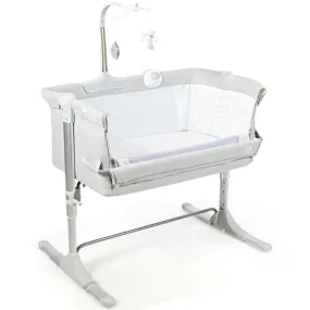 Bassinet Height Adjustable Baby Bedside Crib with Music Box & Toys