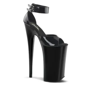 BEYOND-089 Black Ankle Peep Toe High Heel