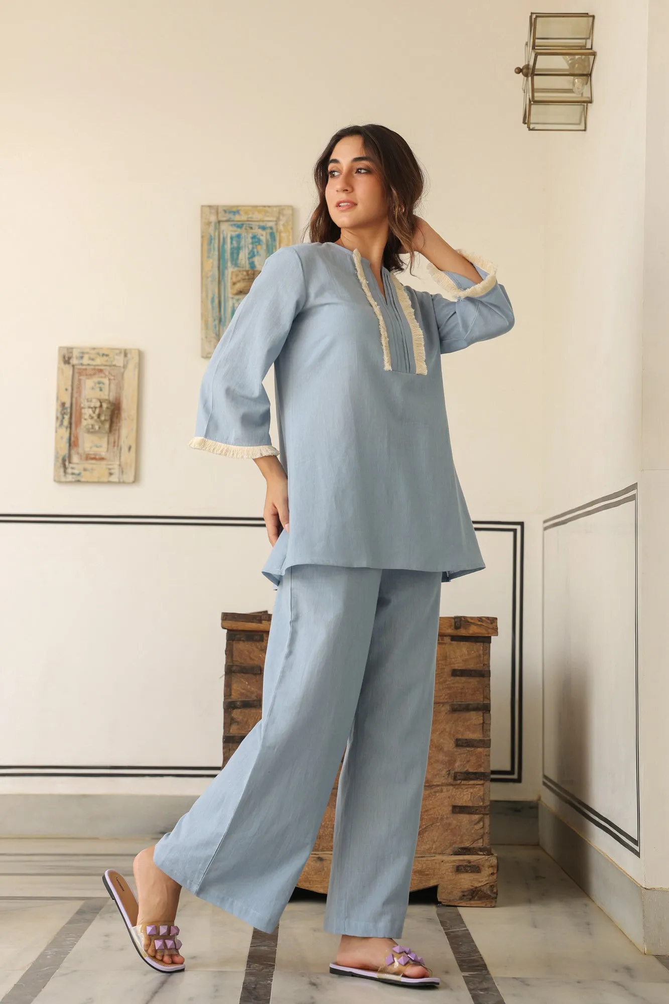 Blue Fantasy Cotton Flex Co-ord Set