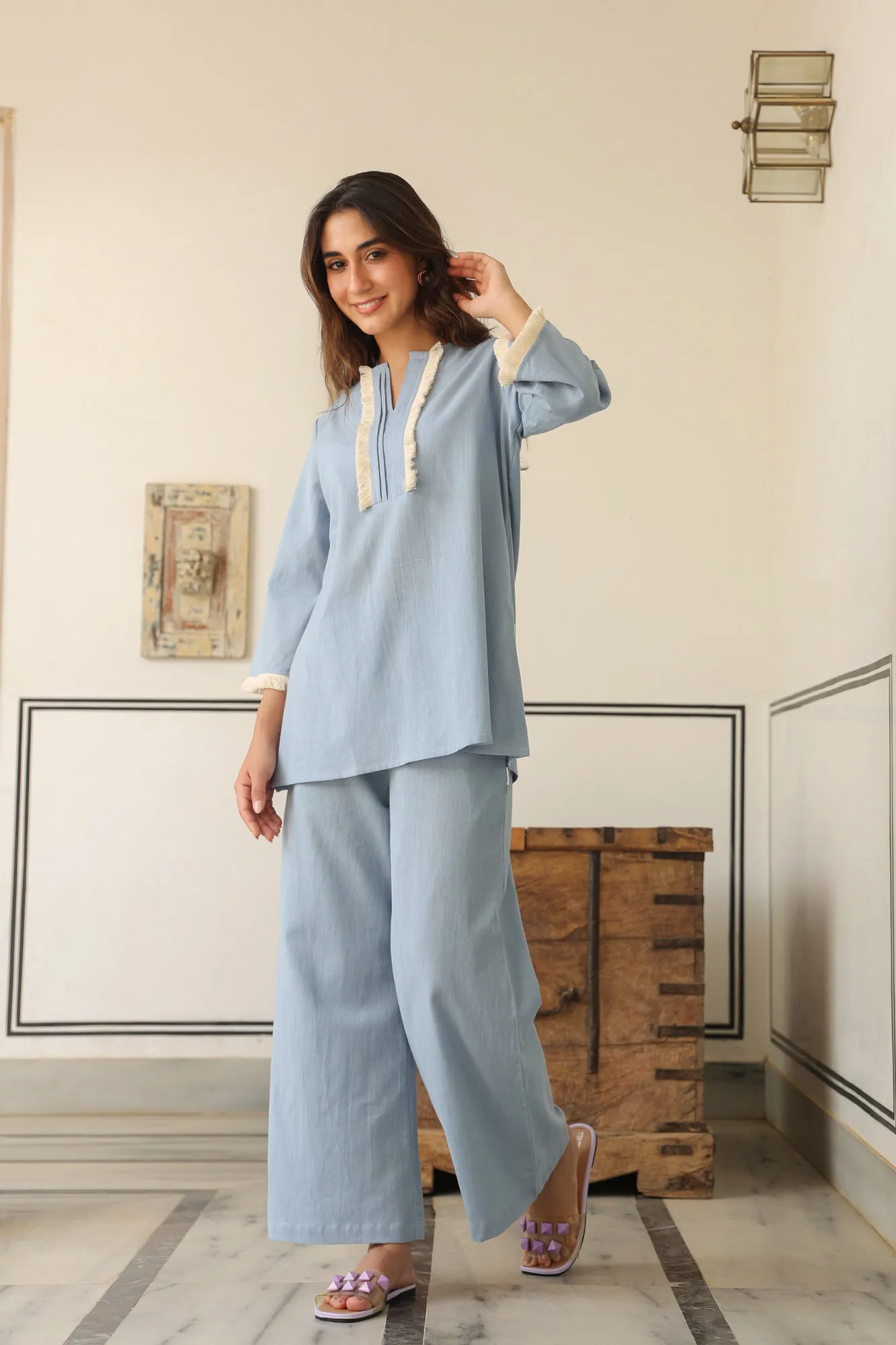 Blue Fantasy Cotton Flex Co-ord Set