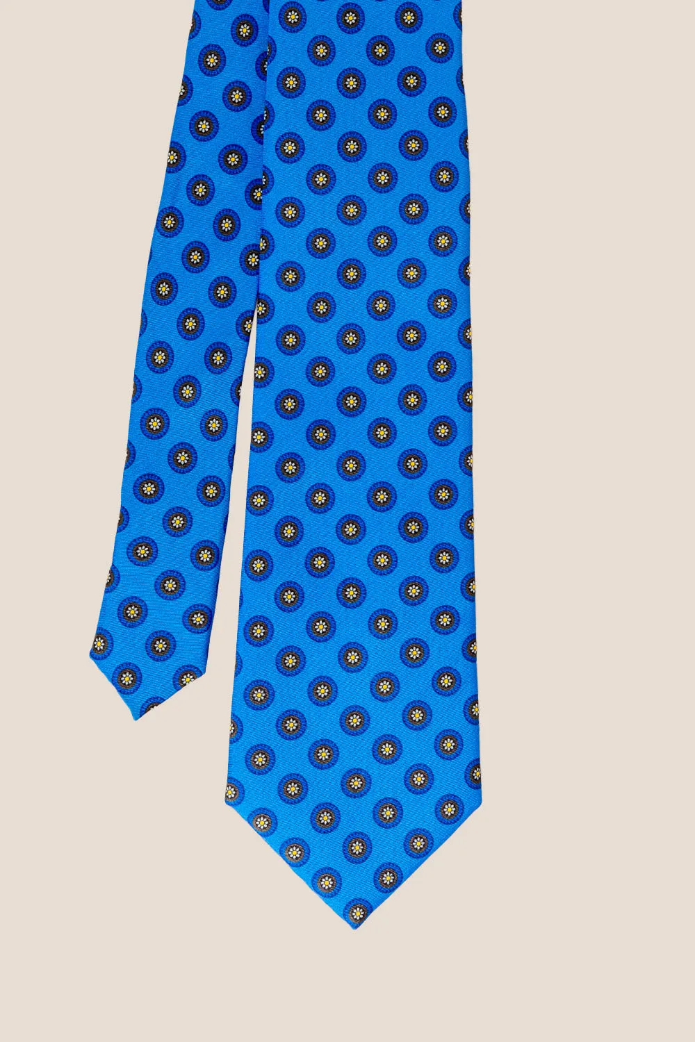 Blue Geometric Pattern Silk Tie