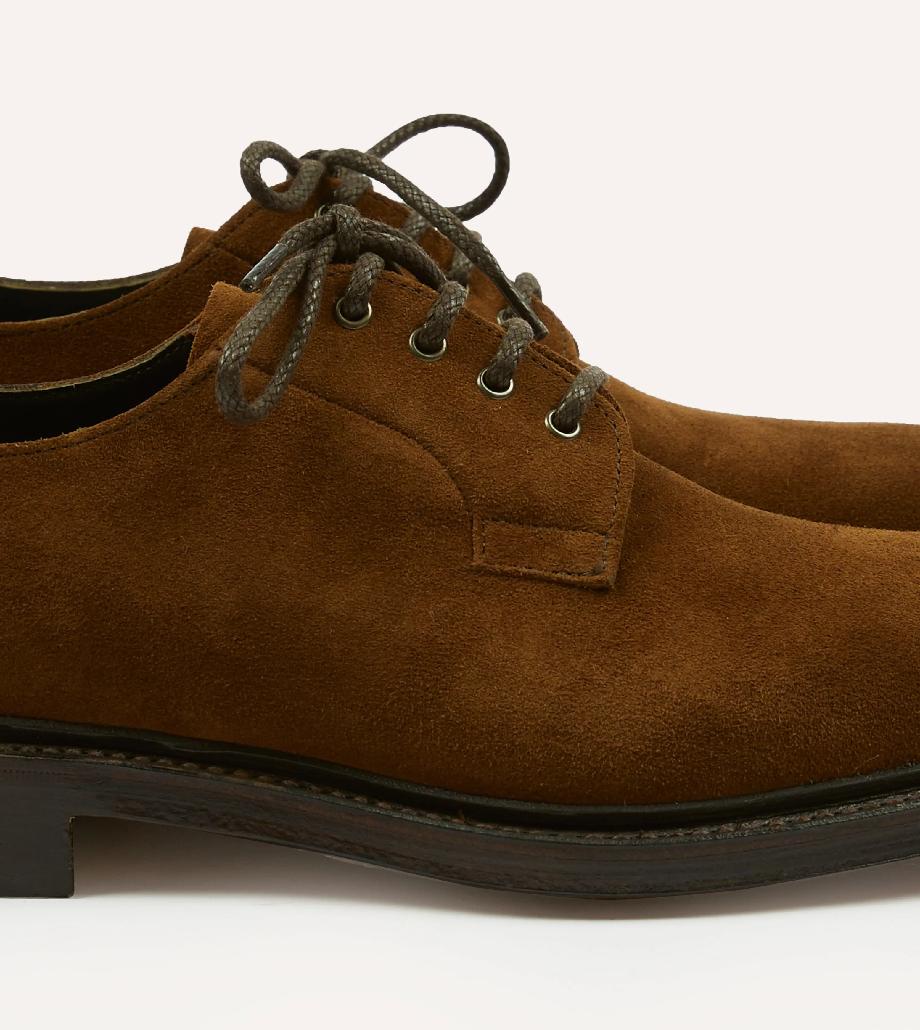 Brown Suede August Goodyear Welted Derby Shoe