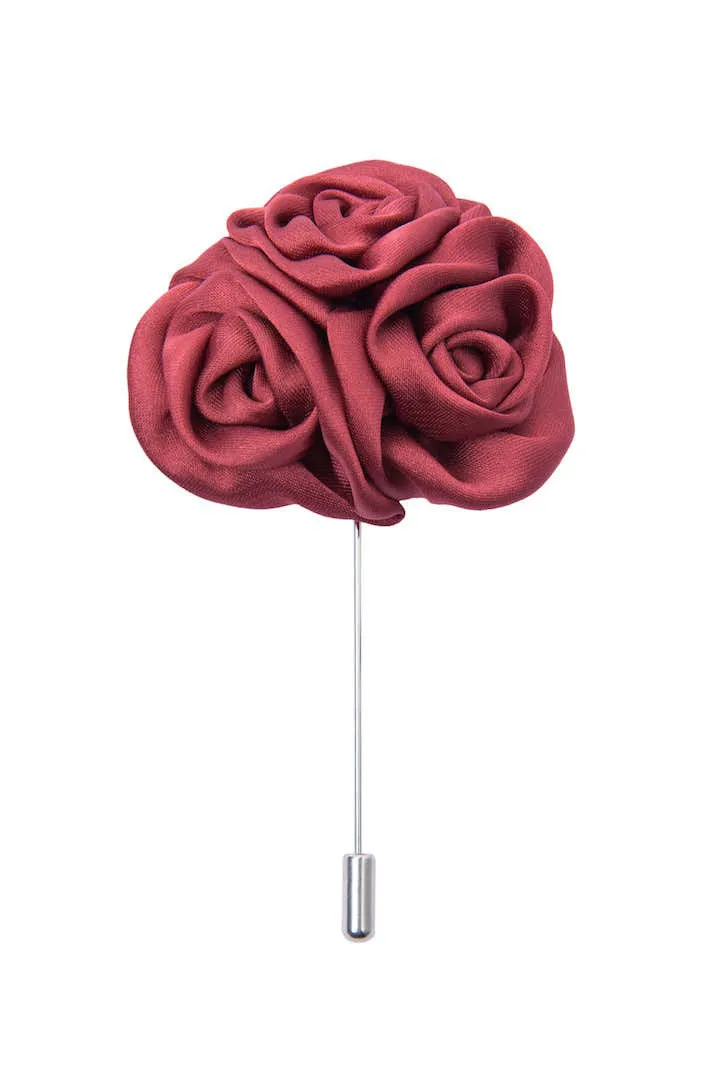 Camden Burgundy Lapel Flower