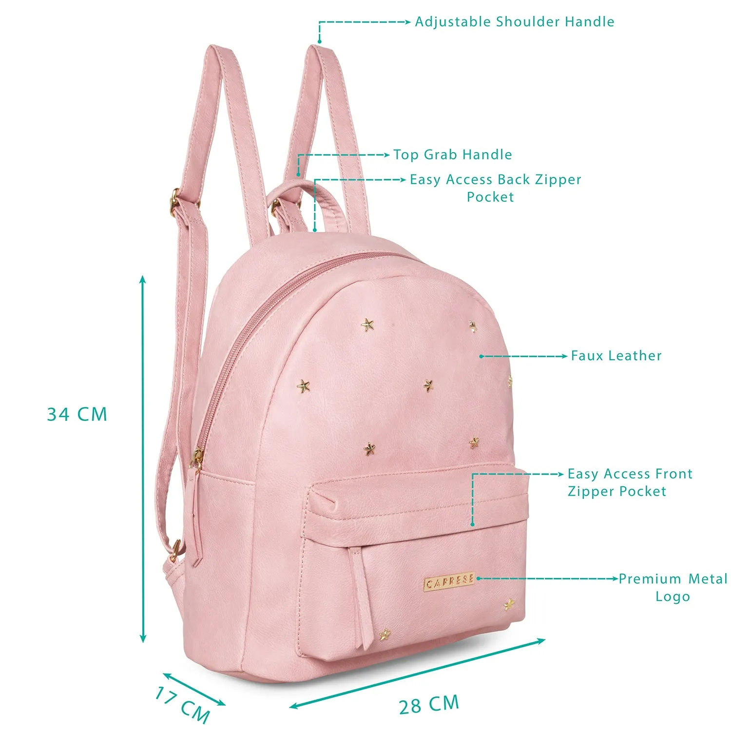 Caprese Dia Backpack Medium Pink