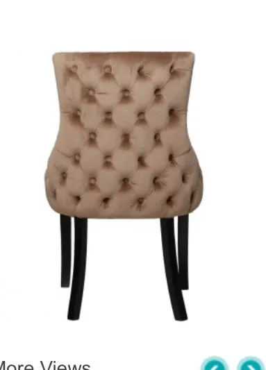 Champagne mink Luxurious Lucia Tufted Dining Chairs  set of   2  Half Price for collection unwrapped  . View and pay Instore only