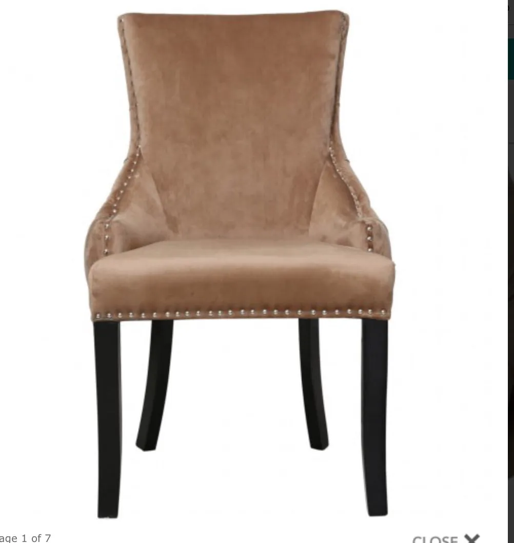 Champagne mink Luxurious Lucia Tufted Dining Chairs  set of   2  Half Price for collection unwrapped  . View and pay Instore only