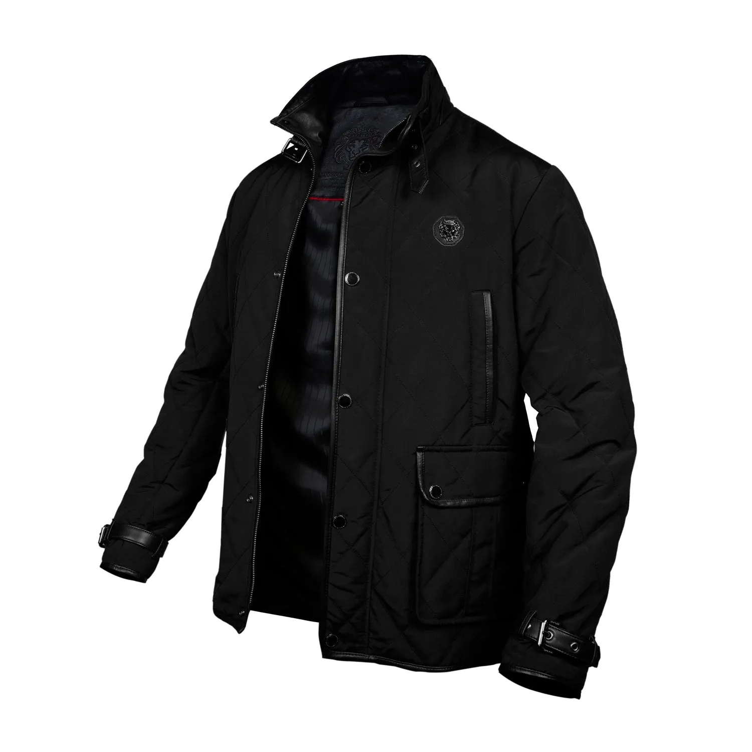 Contrasting Black Puffer Coat Jacket by Brune & Bareskin