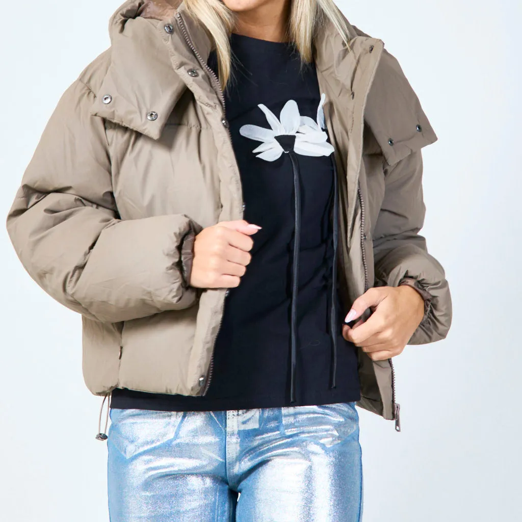 Cozy padded jacket with hood wholesale