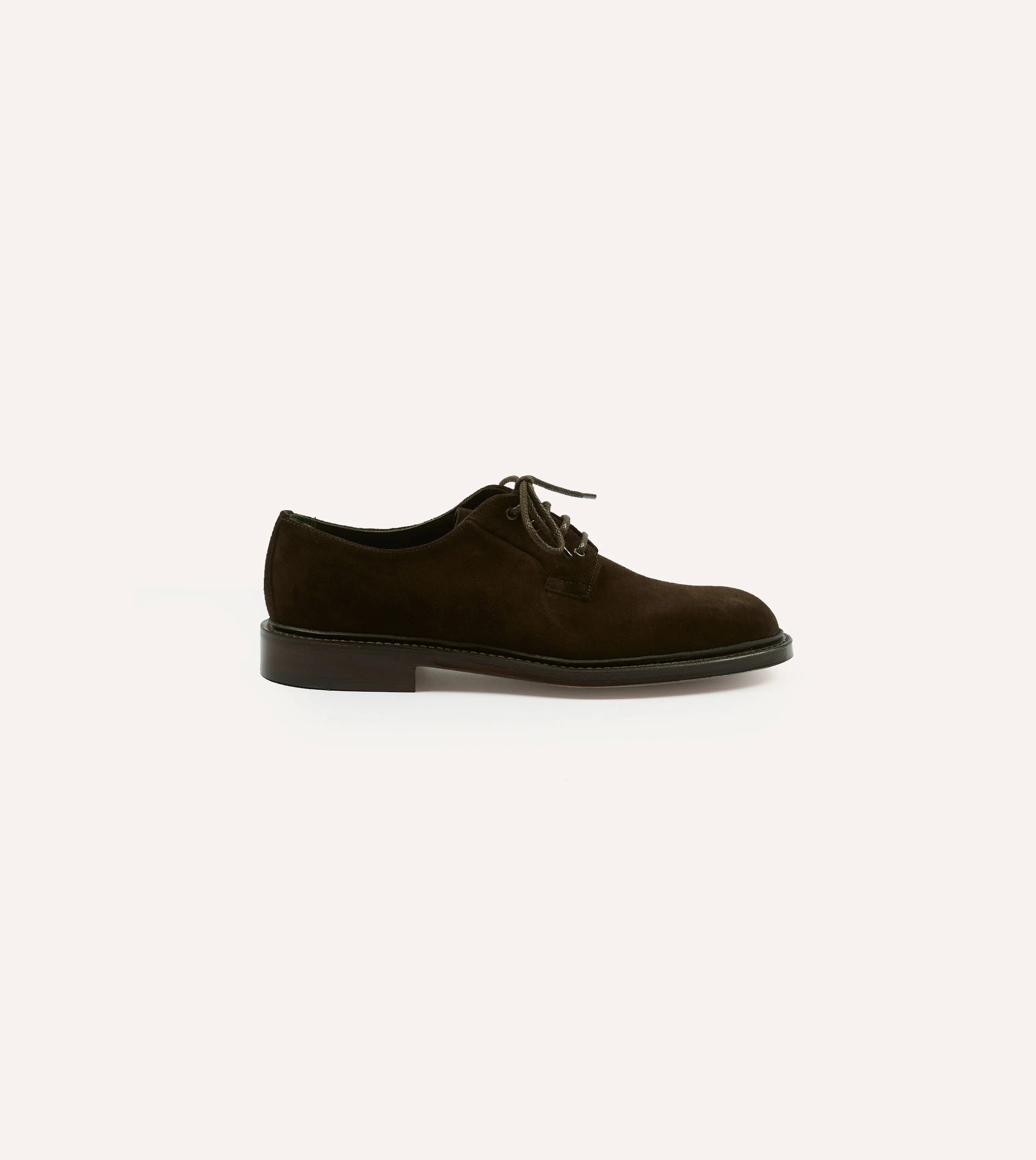 Dark Brown Suede August Goodyear Welted Derby Shoe