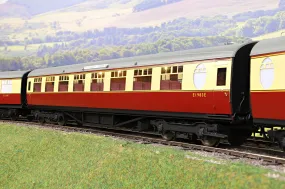 Darstaed D24-2-11A Finescale O Gauge BR (Ex-LNER) Thompson Mainline TO/RTO (Third Open/Restaurant Third Open) Coach, Crimson & Cream 'E1983E' (From 'The Elizabethan')