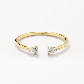 Diamond Trio Open Stacker Ring in 10k Gold