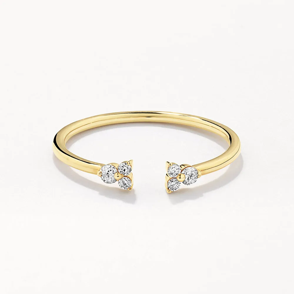 Diamond Trio Open Stacker Ring in 10k Gold