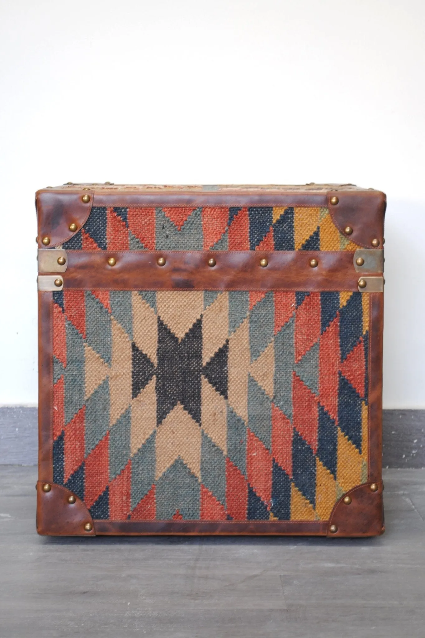 DUNHILL - KILIM AND LEATHER TRUNK