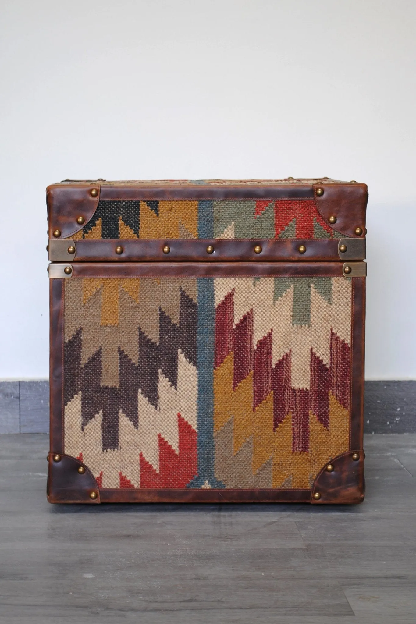 DUNHILL - KILIM AND LEATHER TRUNK