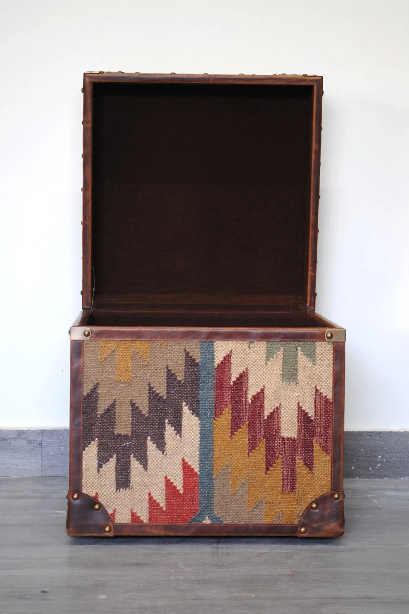 DUNHILL - KILIM AND LEATHER TRUNK