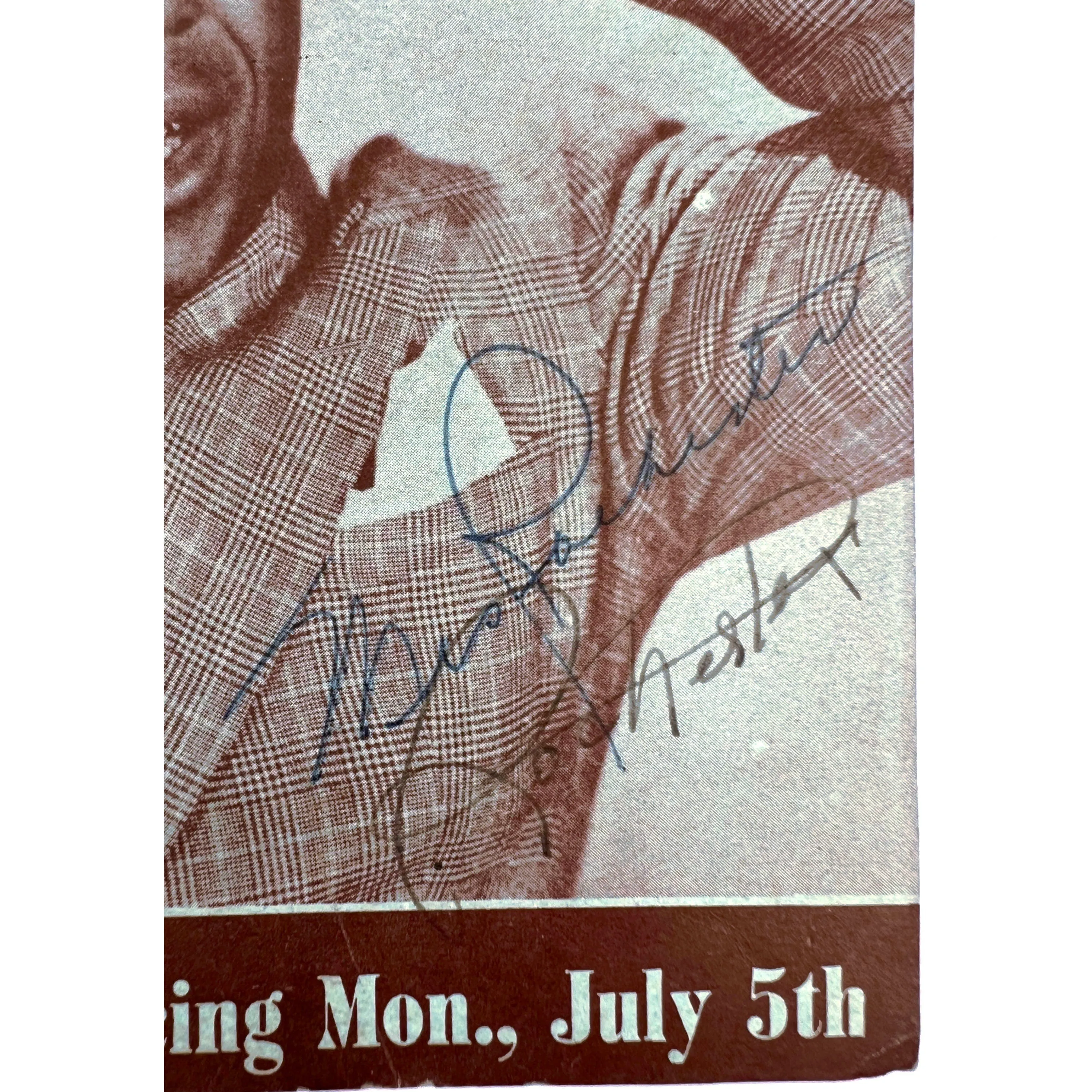 Eddie Rochester Anderson 1948 Autograph on Vancouver The Cave Pamphlet Jack Benny Show