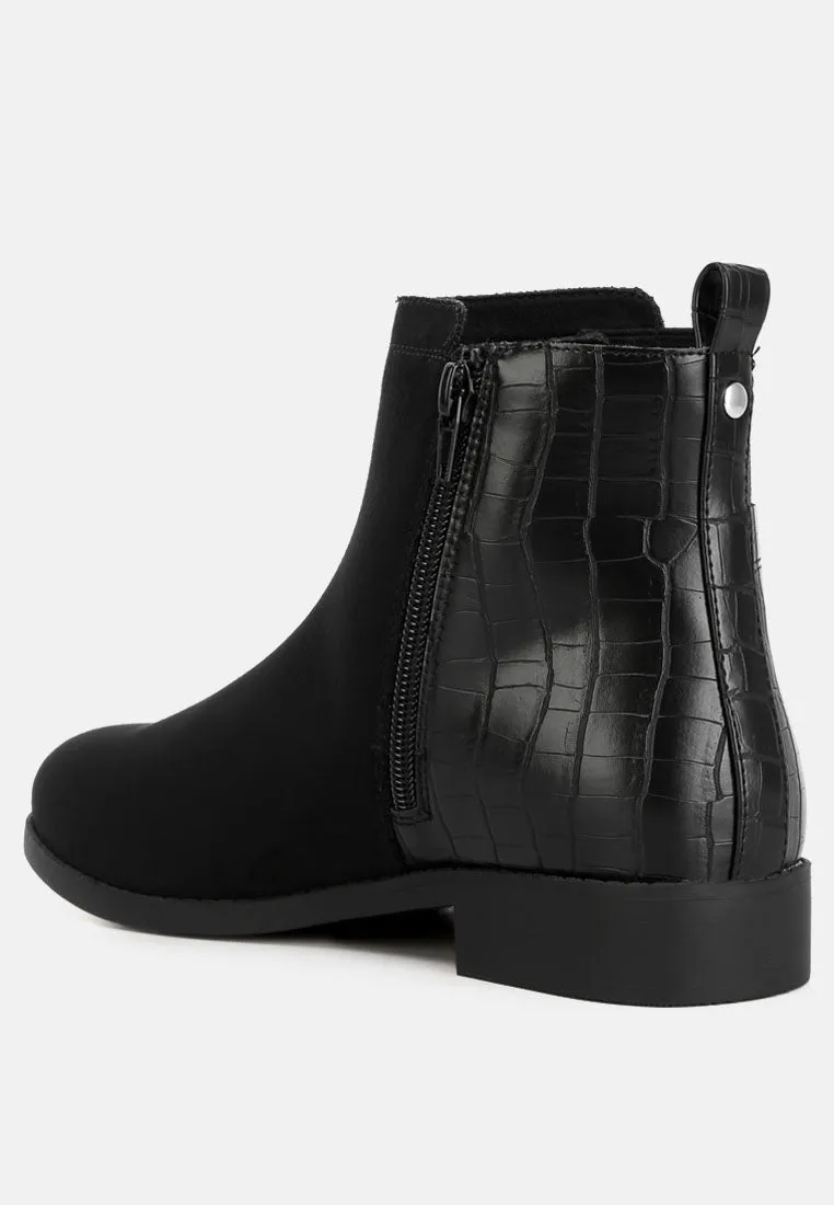 Emol Croc Back Panel Chelsea Boots