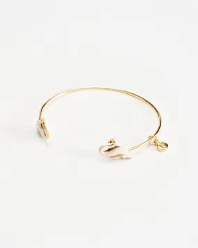 Enamel Swan Bangle