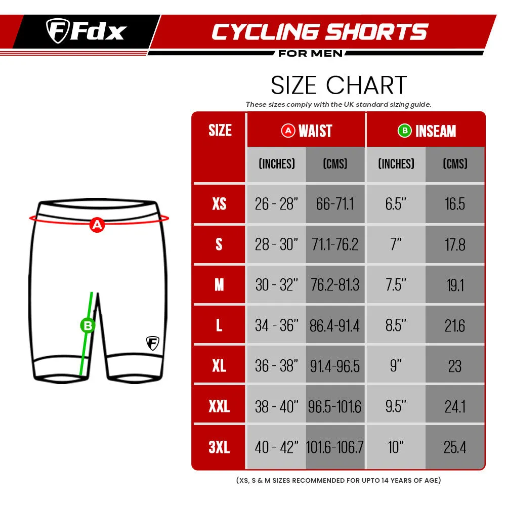 Fdx Essential Black Men's & Boy's Padded Cycling Shorts With Pockets