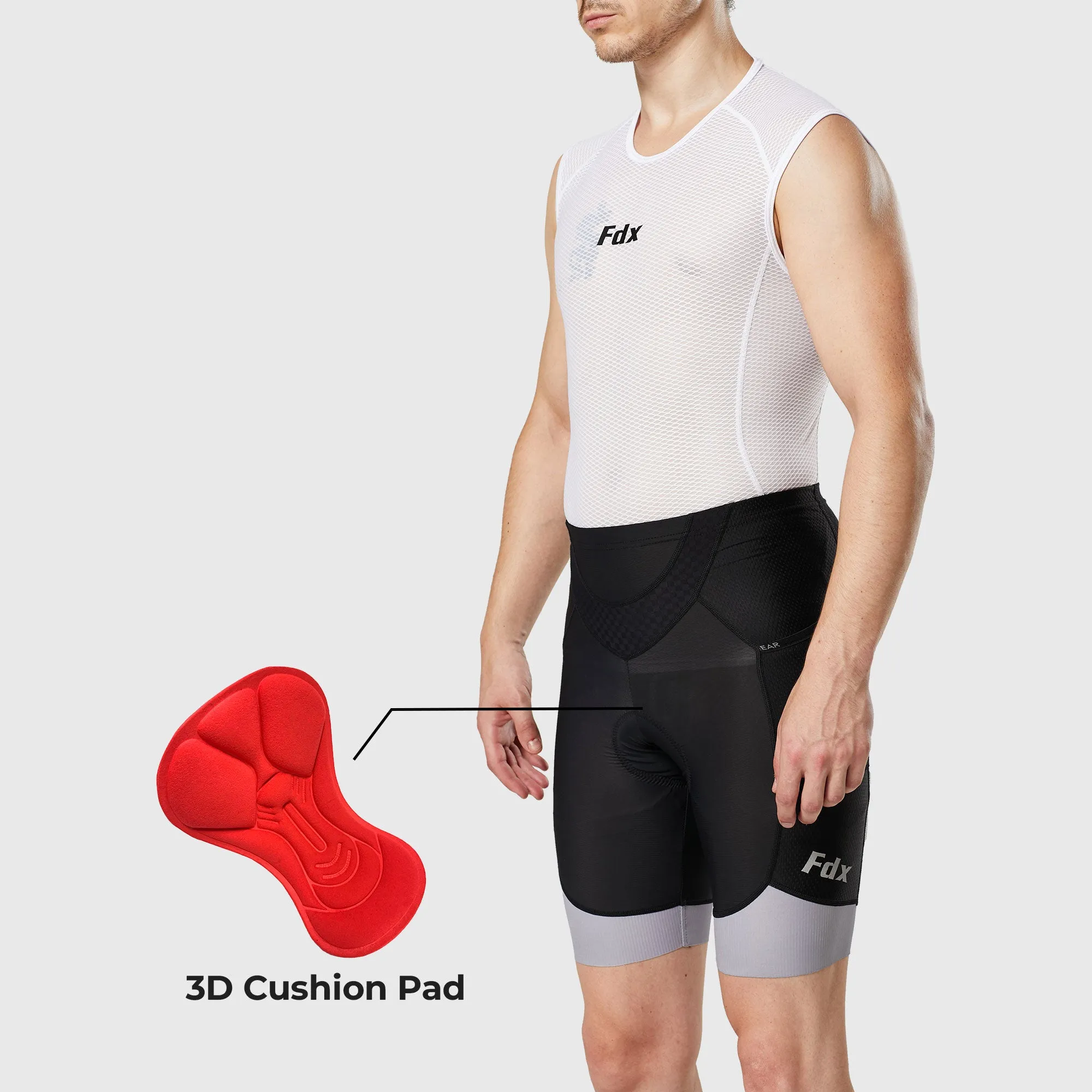 Fdx Essential Grey Men's & Boy's Padded Cycling Shorts With Pockets