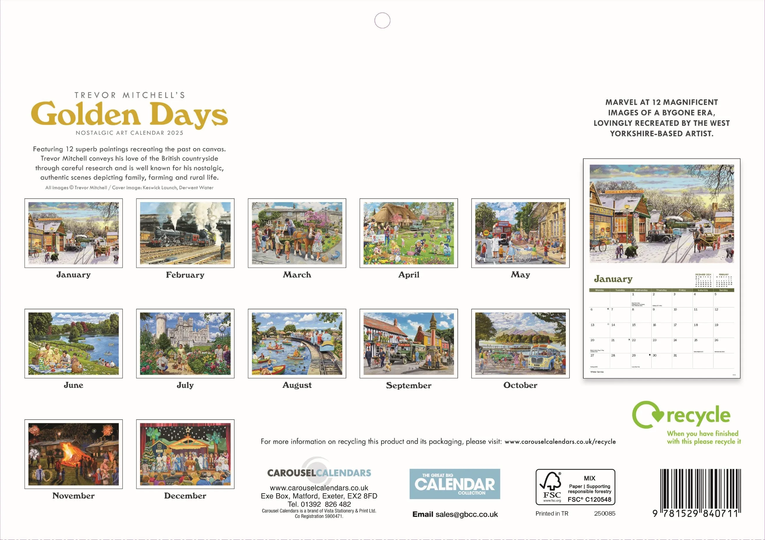 Golden Days calendar 2025 by Trevor Mitchell