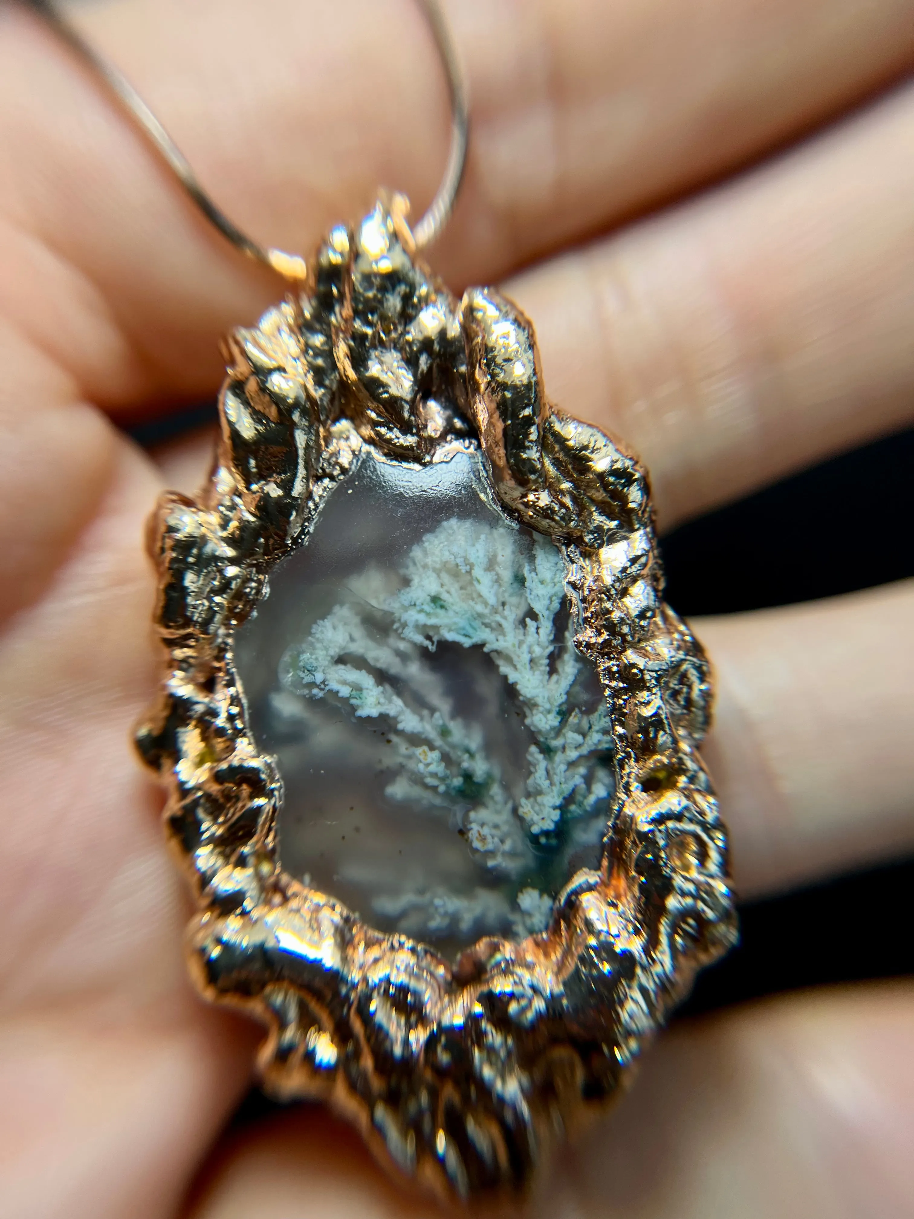 Lavender MOSS FLOWER AGATE wreath necklace