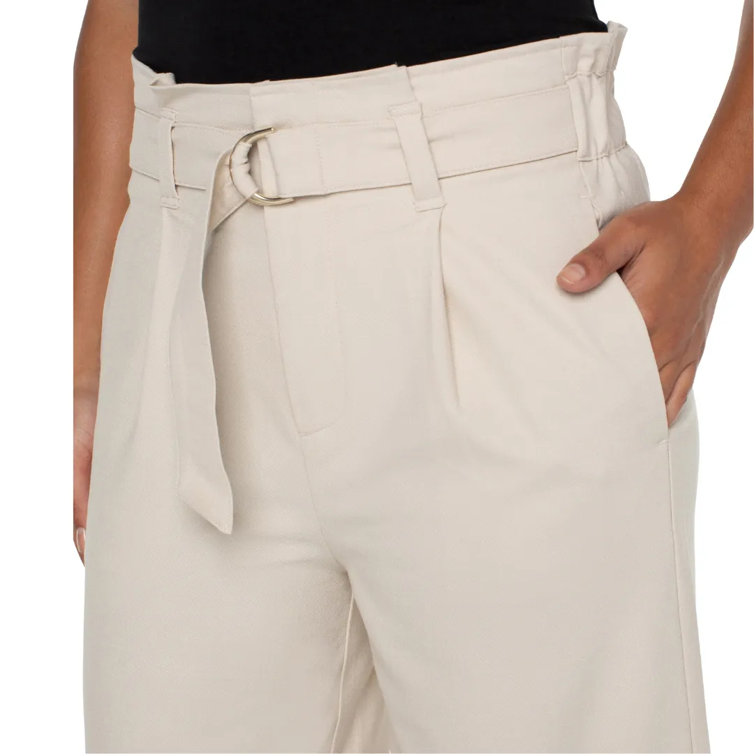 Liverpool Belted Paperbag Wide Leg Crop Pants (Dusty Tan & Serpentine)