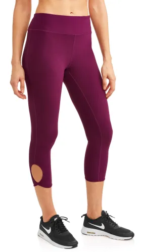 N.Y.L. Sport Women's Active Ankle Cutout Performance Capri Legging