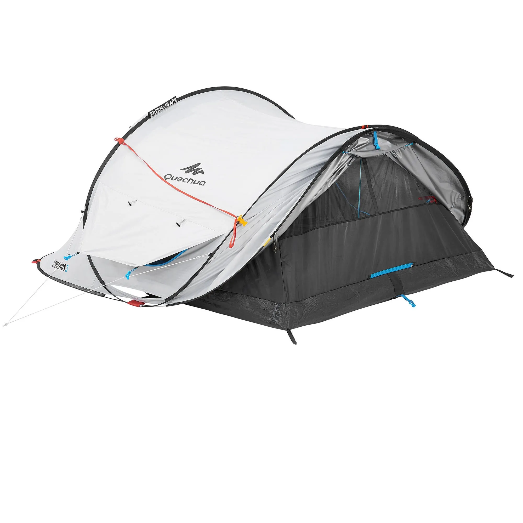 Quechua 2 Second Fresh & Black Waterproof Pop Up Camping Tent 3 Person