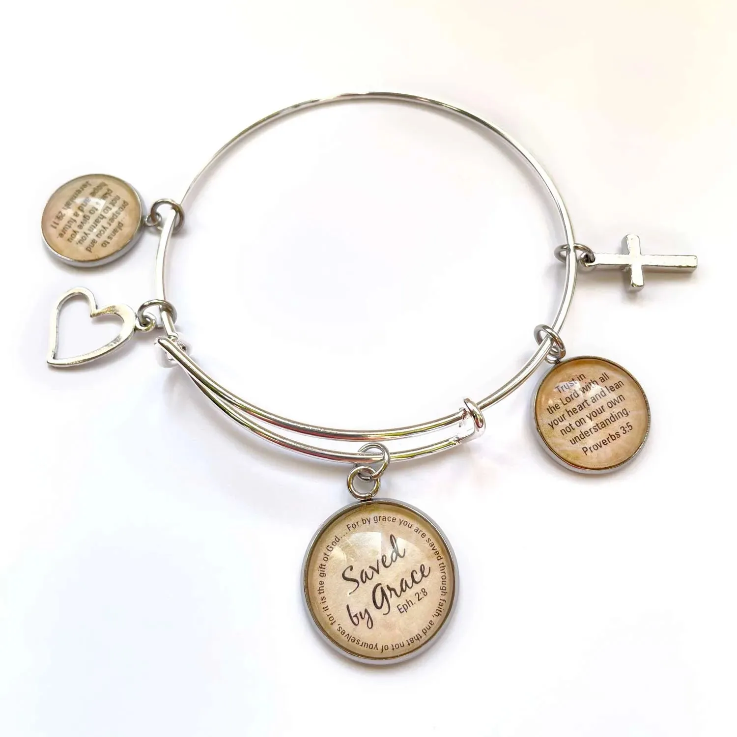 "Beauty for Ashes" Isaiah 61:3 Scripture Charms for Jewelry Making, 20mm, Silver, Gold