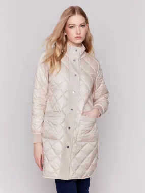 Reversible Quilted Puffer Jacket - Champagne