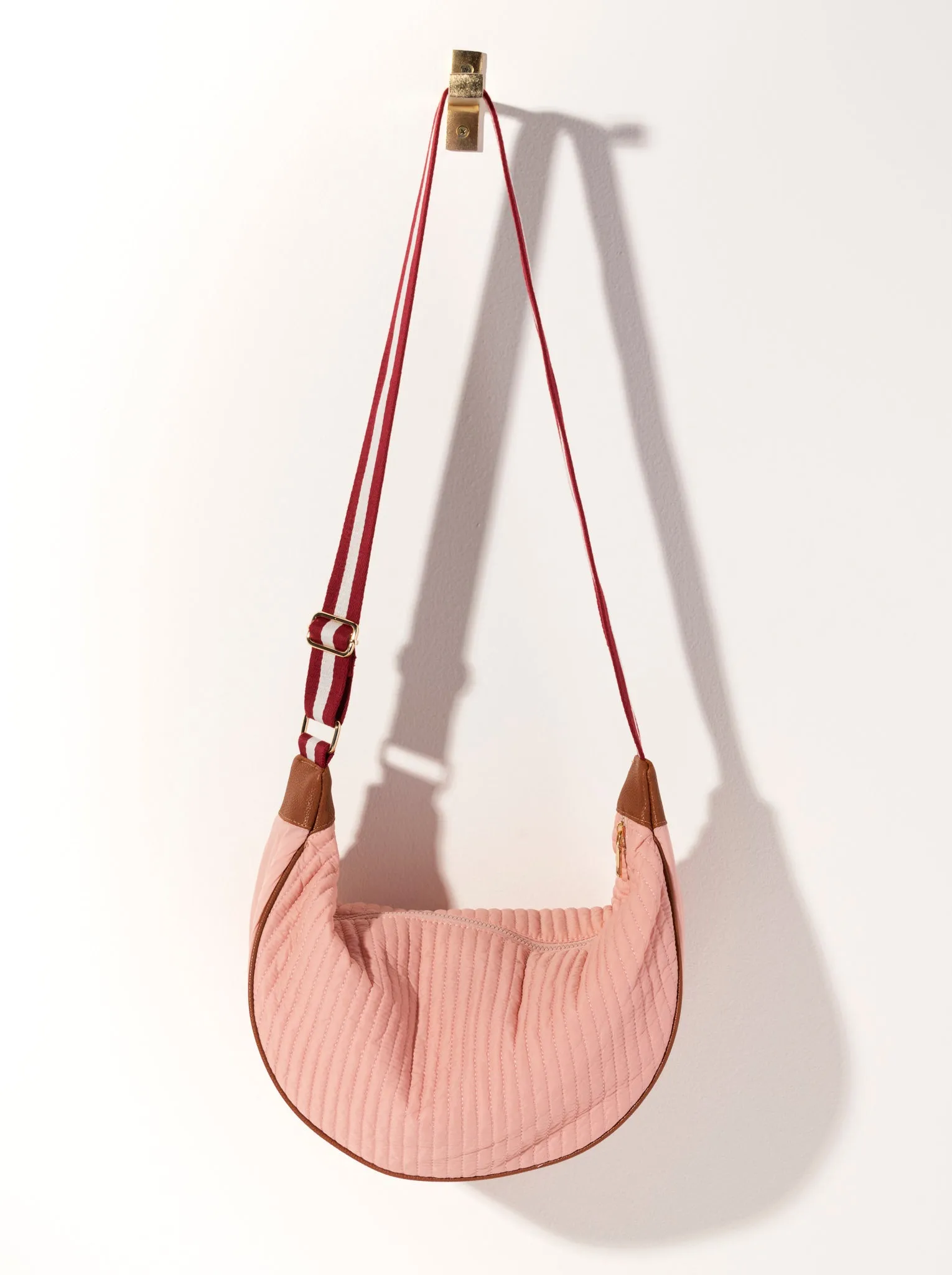 Shiraleah Ezra Quilted Nylon Large Cross-Body, Blush - FINAL SALE ONLY