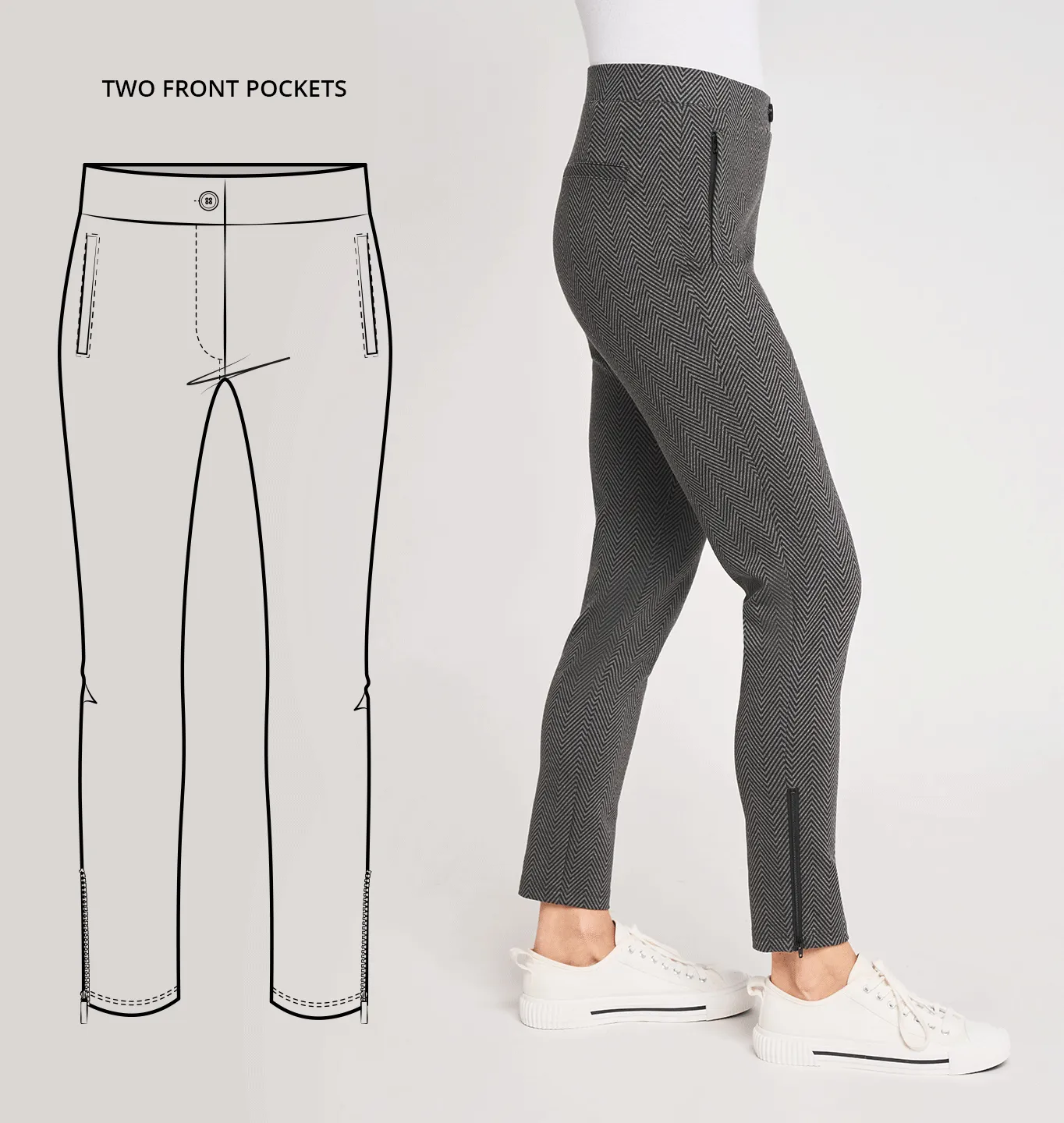 Skinny-Leg | Pencil Dress Pant Yoga Pants (Ash Lombard)