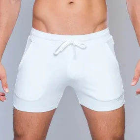 Supawear 4" cotton jersey short white