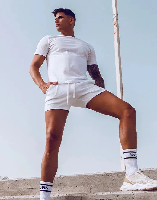 Supawear 4" cotton jersey short white